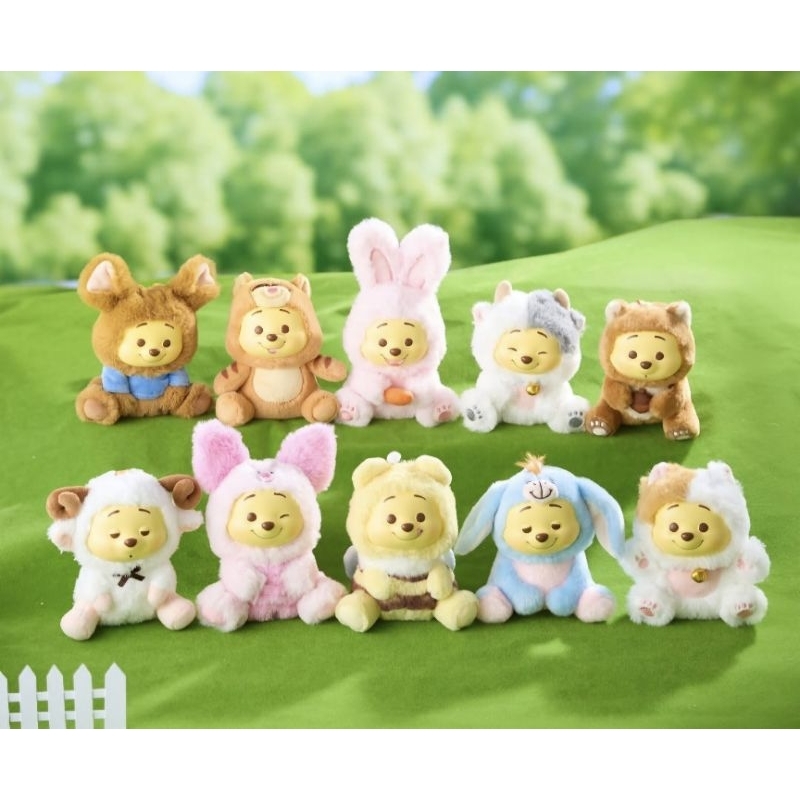 Preorder Miniso Indonesia - Winnie The Pooh Animal Character Plush Toy Keychain Bag Charm