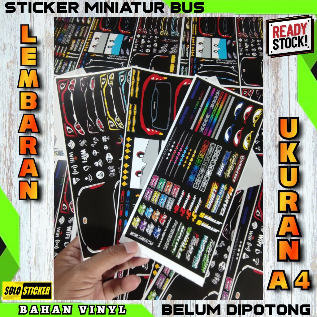 

Stiker Vinyl Miniatur Bus Ukuran A4 BELUM DIPOTONG Stiker Aksesoris Variasi Bus