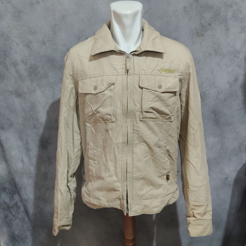 Jaket Casual Hollister bahan Kanvas Tebal Berat Second