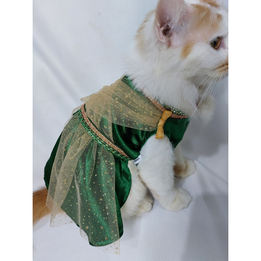 Sellyliavitaliavita Migo Design 105 Couple Baju Dress Gamis Kemeja Koko Hijau Botol Kucing/ Anjing