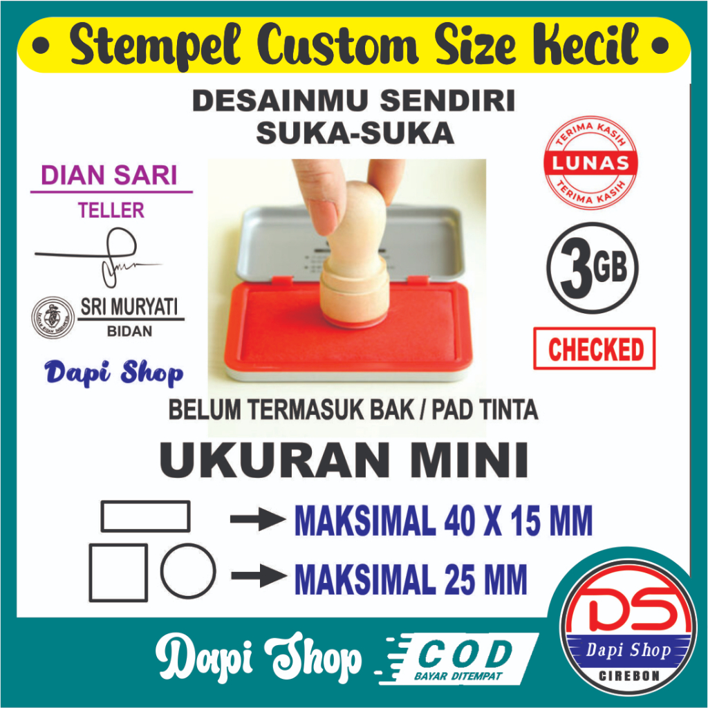 

STEMPEL KAYU CUSTOM KECIL FREE DESAIN GAGANG KAYU SEHARI JADI