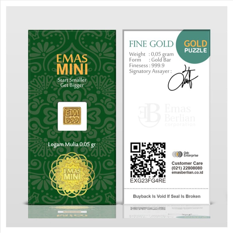 emas mini 0.05 gram logam mulia 24  karat