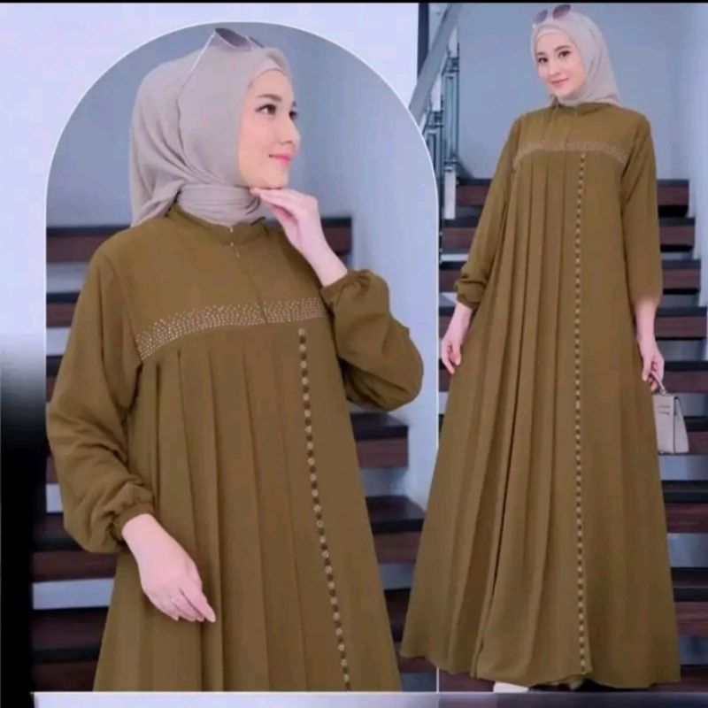 ABAYA MARWAH SWAROVSKY GAMIS ABAYA TURKI GAMIS LEBARAN 2025 MODEL GAMIS TERBARU