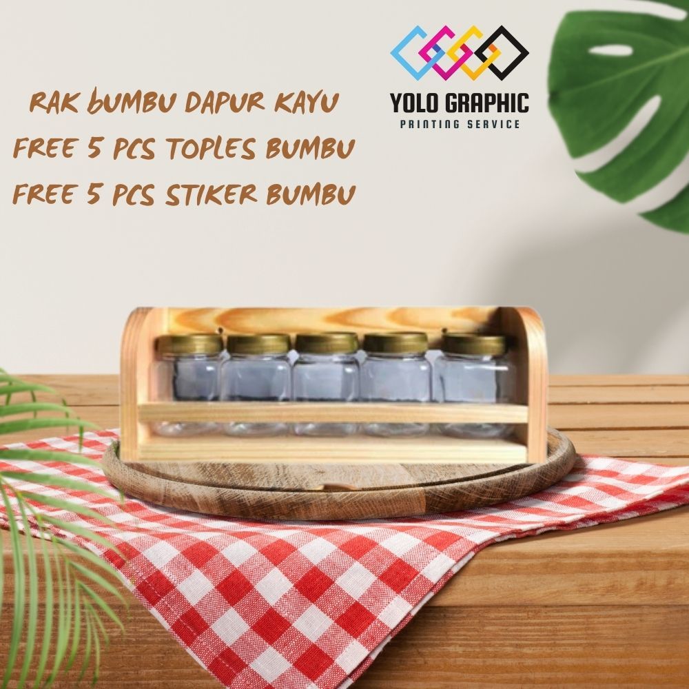 Rak Dapur Gantung | Rak Tempat Bumbu Kayu Dapur | Rak Dapur Serbaguna