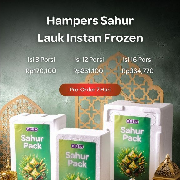 

[KIRIM TERJADWAL] FUBU Sahur Pack - Hampers Lebaran Ramadan Paket Makan dengan Ucapan - Lauk Instan Frozen Food Ramadhan Halal