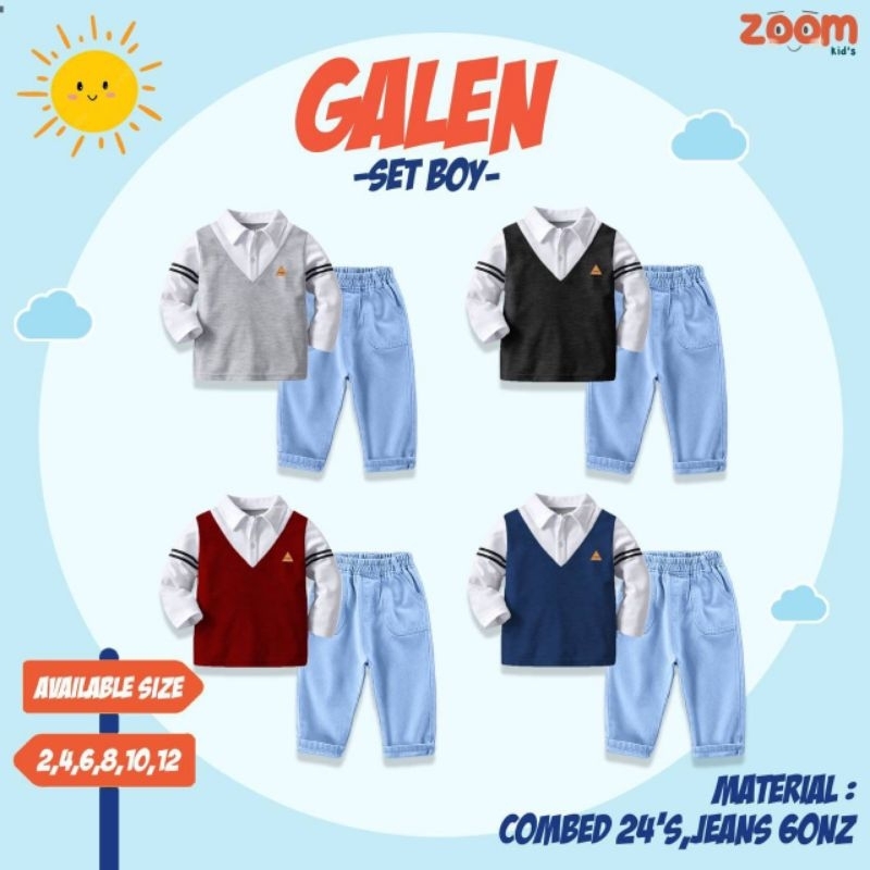 [ GALEN SET BOY ] By ZOOMKIDS setelan anak  cowok set jeans  baju resmi anak laki baju pesta anak la
