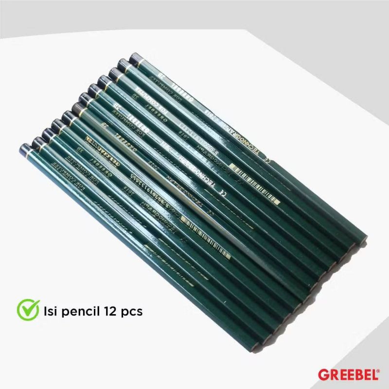 

Ay00! GREEBEL Pensil 2B Technograph 7018 / Pensil 2B Greebel / Pensil menulis / Pensil Menggambar