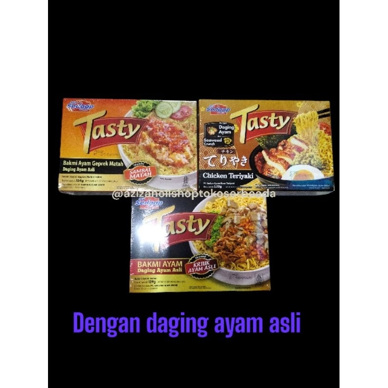 

MIE TASTY dengan daging ayam asli 124 gram dari mie sedaap