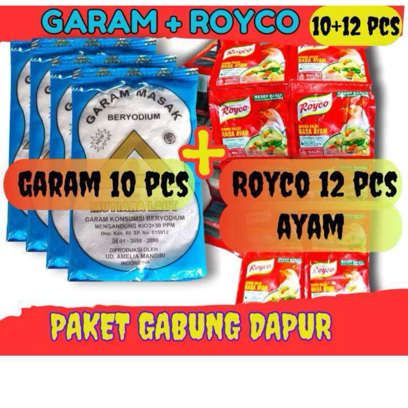 

Paket Hemat Bumbu Dapur 10 Pcs Garam Halus + 12 Pcs Royco Ayam