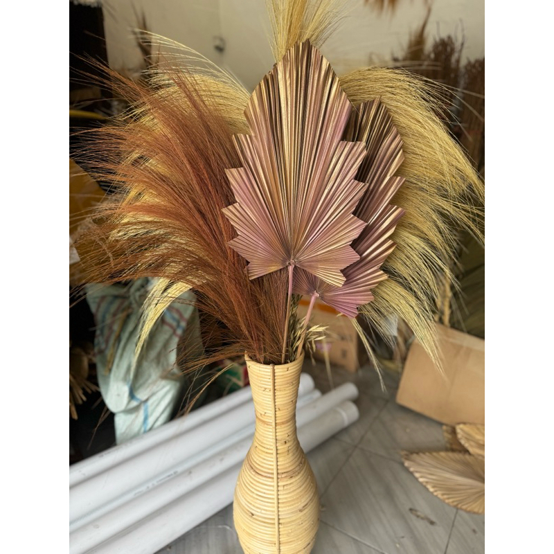 PAKET BUNGA KERING + RAYUNG KEPANG + POT MENDONG MURAH