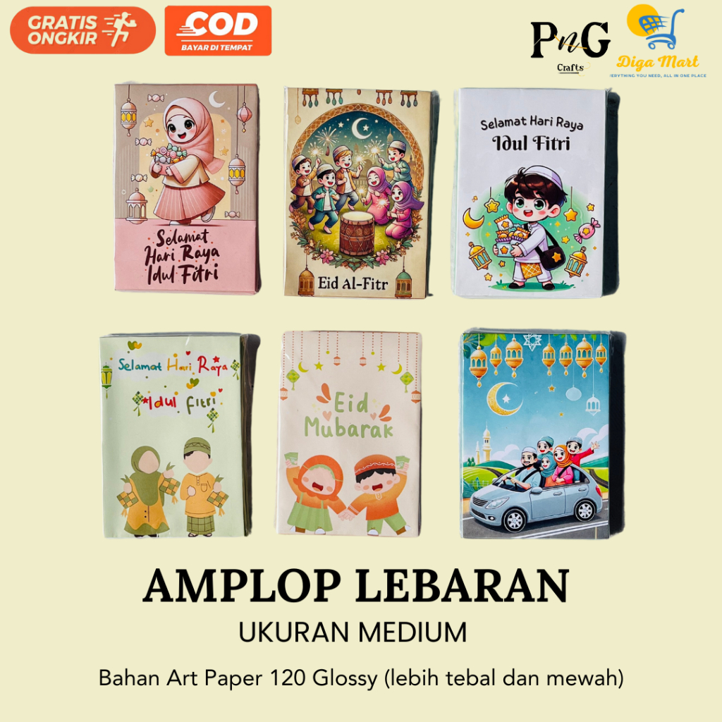 

[Beli 4 Gratis 1] Amplop Lebaran Medium Size isi 10 - By PnG Crafts