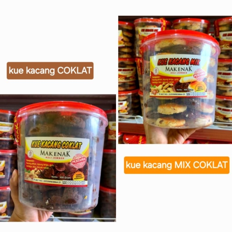 

KUE KACANG MIX COKLAT/ COKLAT - ASLI MAK ENAK JEMBER 900 gram