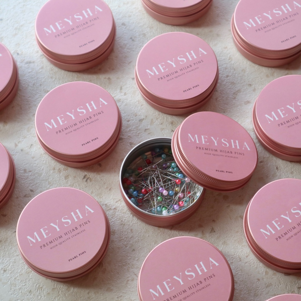 MEYSHA - Premium Hijab Pins | Jarum Pentul Hijab Stainless | Jarum Pentul Pastel Pearl 3,8 cm | Jaru
