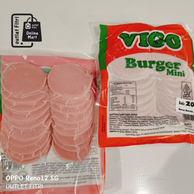 

[280gr] VIGO Burger Sapi Mini isi 20
