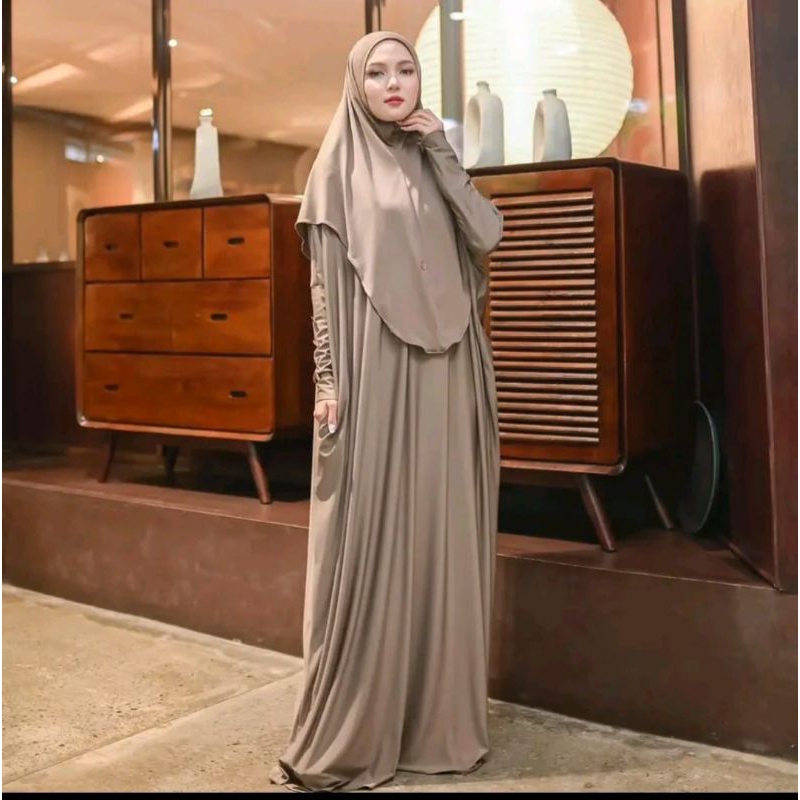 Gamis Abaya Inara - Gamis Set Hijab Abaya - Gamis Jumbo - Gamis Jersey Premium