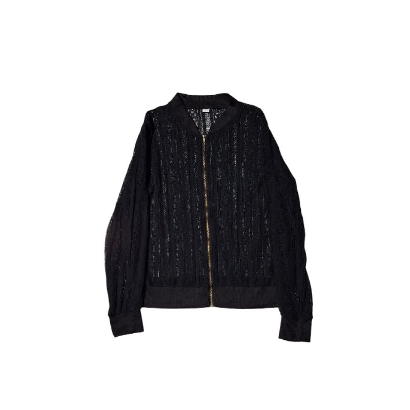Jacket bomber pretty clara spring rajut jaring
