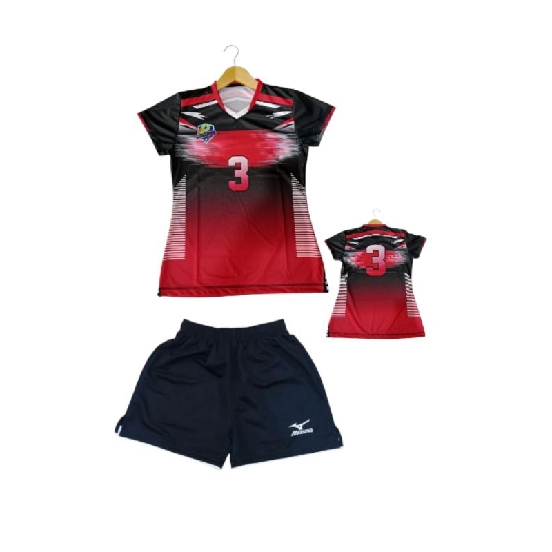 Set jersey voli wanita pullprinting baju voli kaos olahraga baju bola