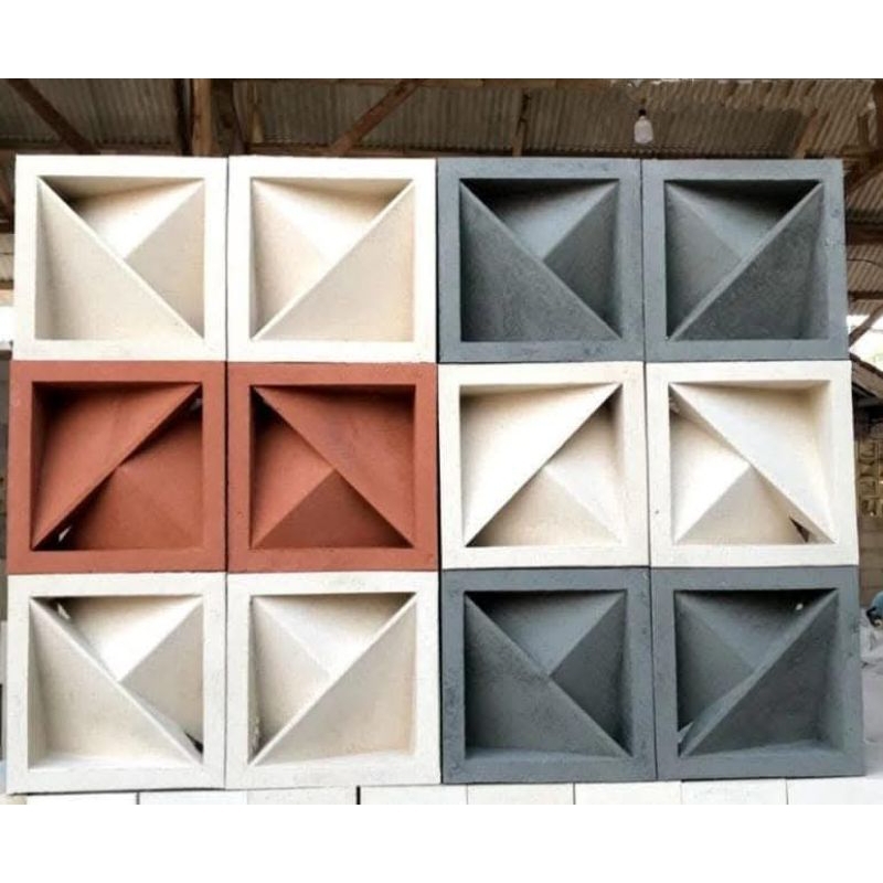 Roster Beton Minimalis,Loster Lubang Angin,Ventilasi Udara,,Motif Arrow 3d