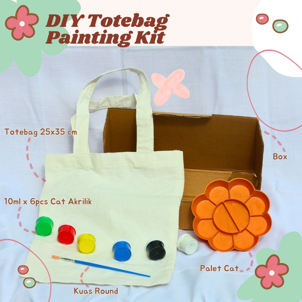 

Hampers Tote Bag Painting Kit Paket Melukis Totebag Kanvas (Free Box) Lukis Tas Kanvas Hampers Sahabat