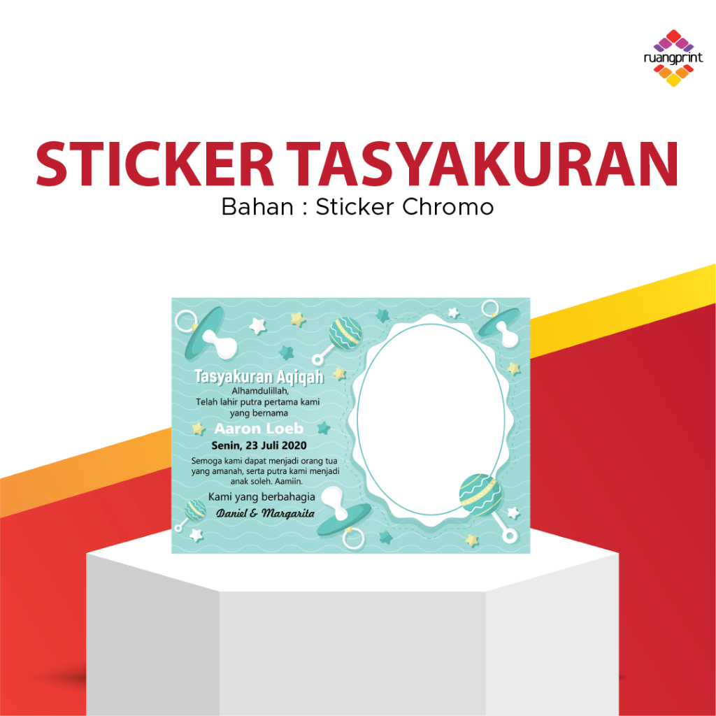 

Stiker tasyakuran aqiqah / stiker label tasyakuran kelahiran bayi / stiker aqiqah