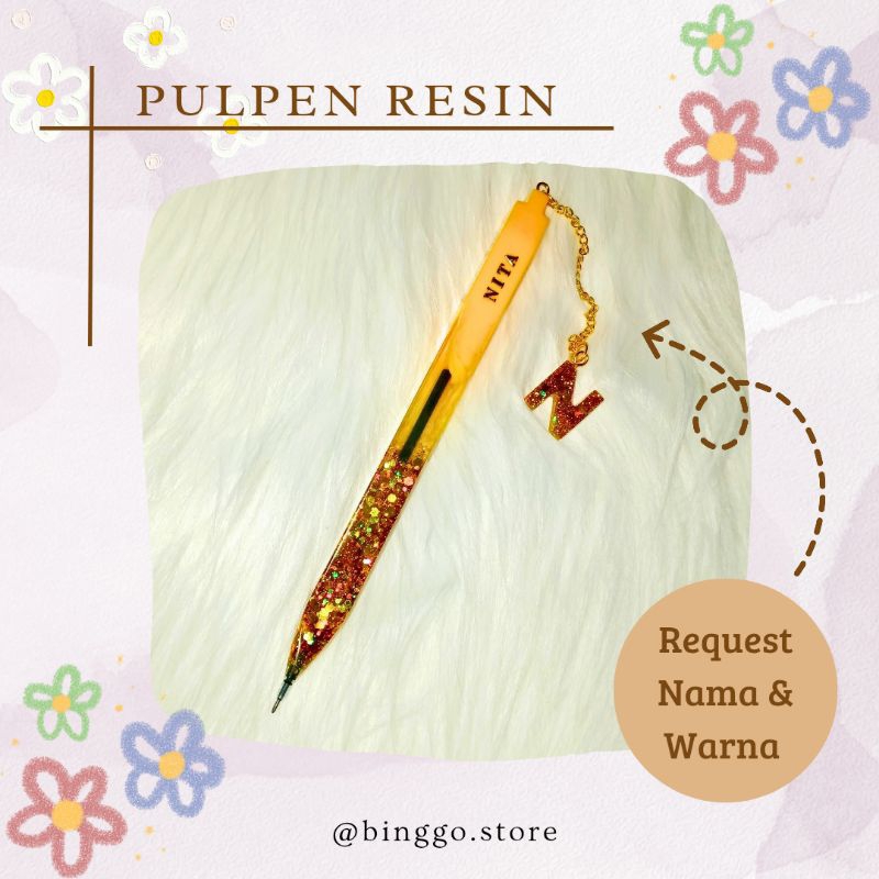 

Pulpen Gel Custom Nama / Pen Balpoin Gel Resin Aesthetic Custom Nama dan Warna