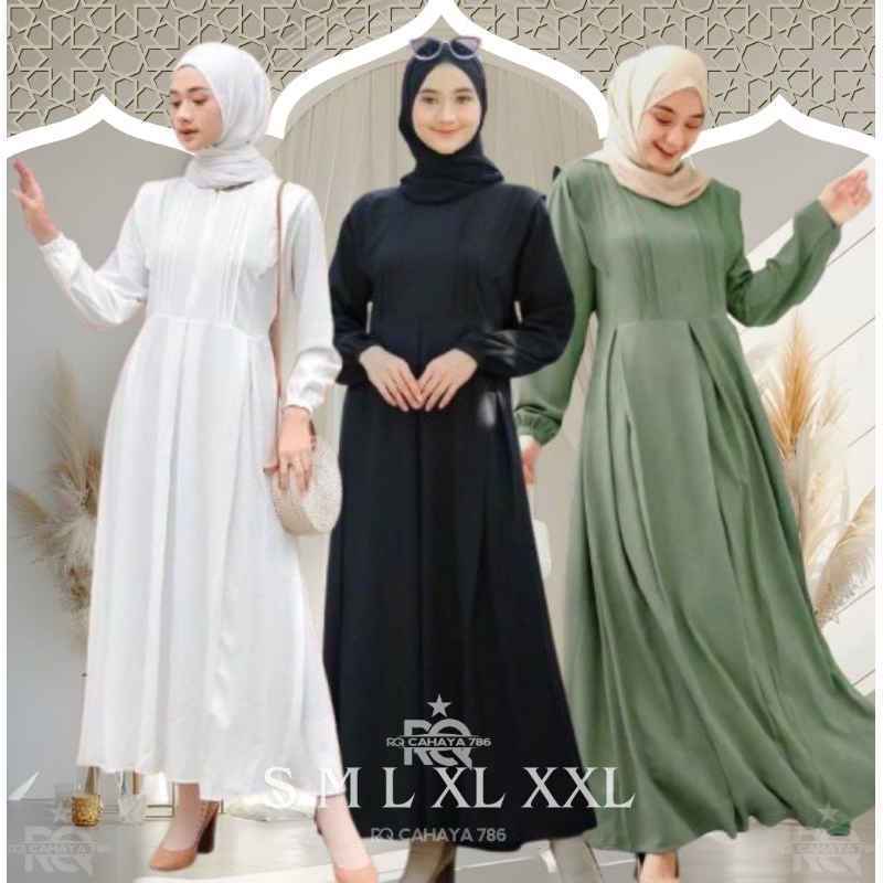 Gamis Muslim Remaja Perempuan Masakini Simpel ANISA Baju Kondangan Seragam Pesta Lebaran Pakaian