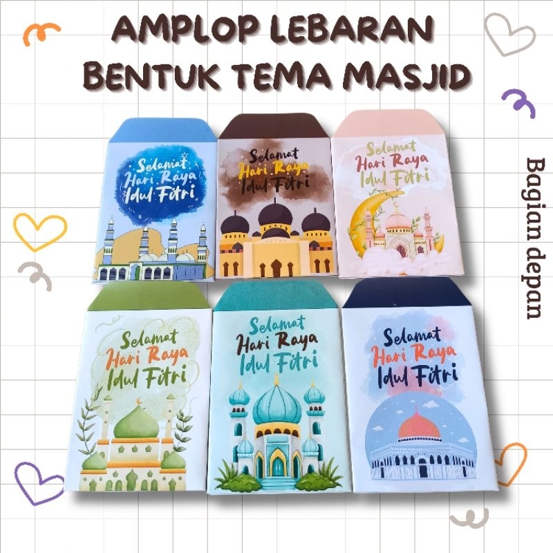 

[Isi 6pcs] Amplop Lebaran Sedang Tema Masjid Bagus Lucu Unik 2025