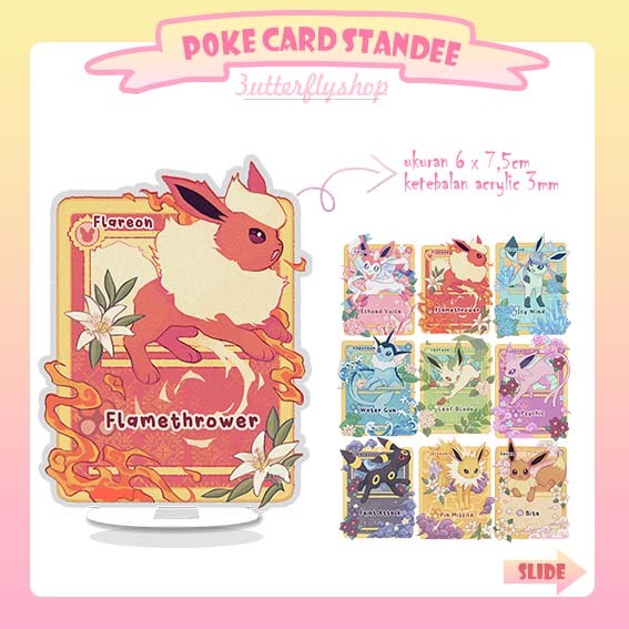 [STANDEE] POKEMON EVOLUTION V2 akrilik murah Jolteon Sylveon Vaporeon Eeve Leafeon Espeon Glaceon Um