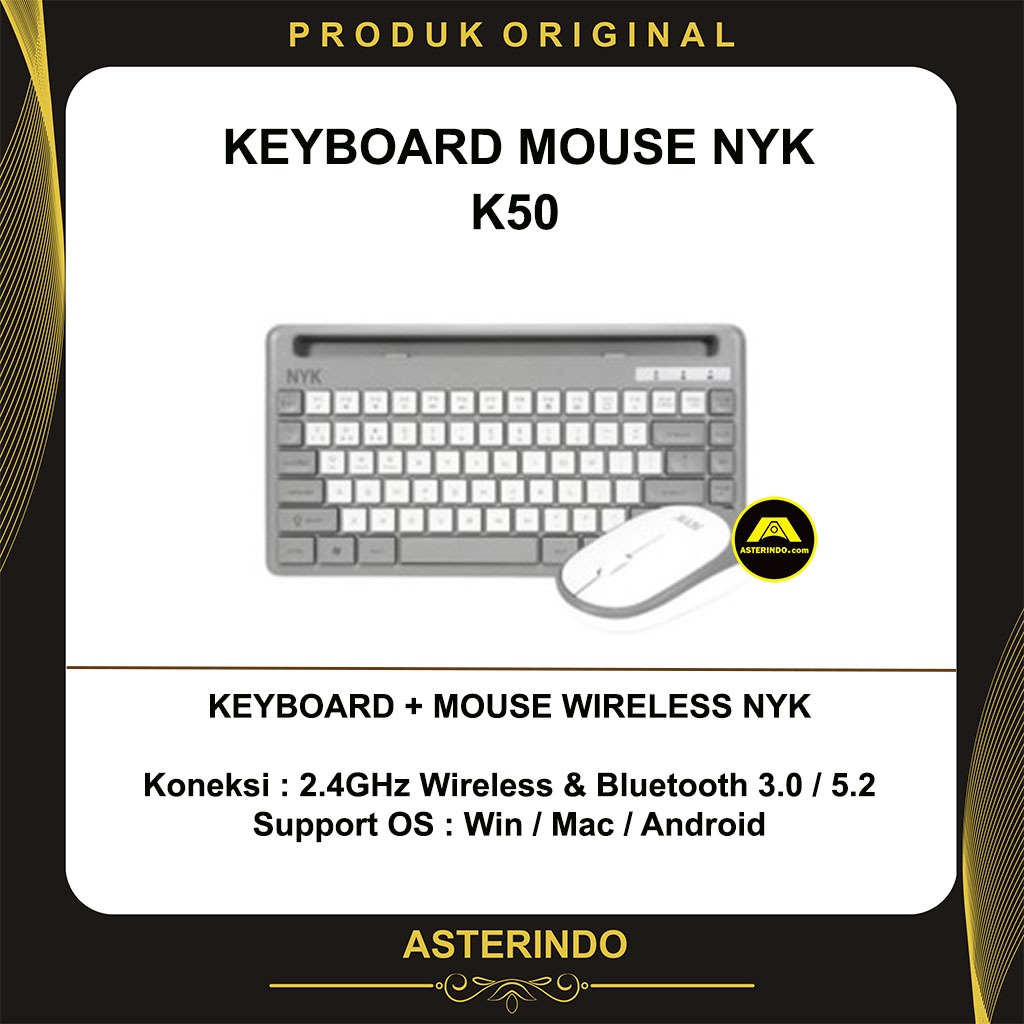 Keyboard Plus Mouse NYK Wireless K50 Grey Keyboard+Mouse K 50
