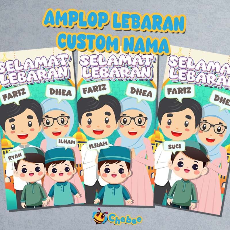 

Amplop Lebaran 2025 ( 1Pack Isi 6Pcs ) Custom Nama )