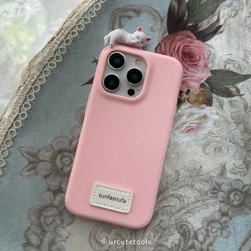 [COD READY] PATTERNED LEATHER CAT CASE FOR IPHONE 10 - 15 PRO MAX | URCUTETOOLS