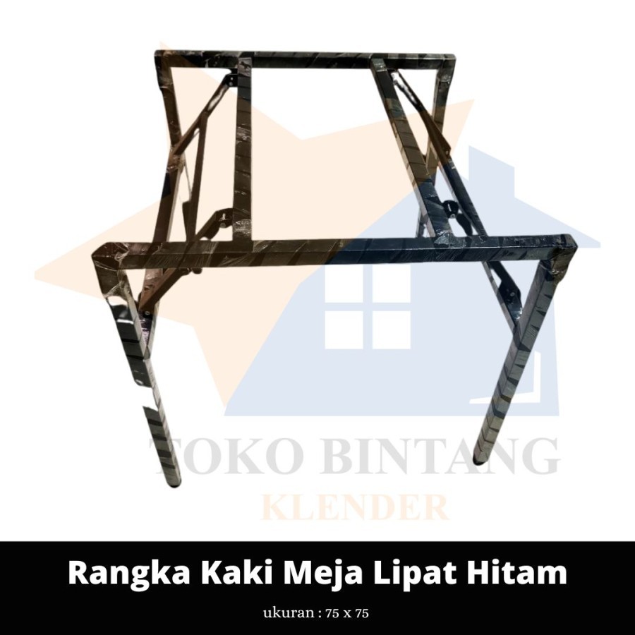 Rangka Kaki Meja Lipat Hitam 75 x 75