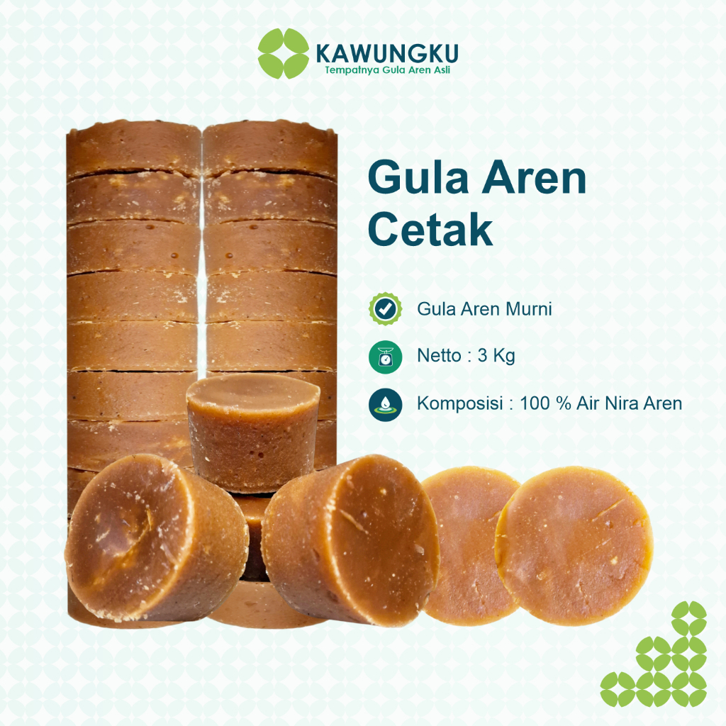 

Kawungku Gula Aren Cetak Asli Terbuat dari 100% Air Nira (3 Kg)