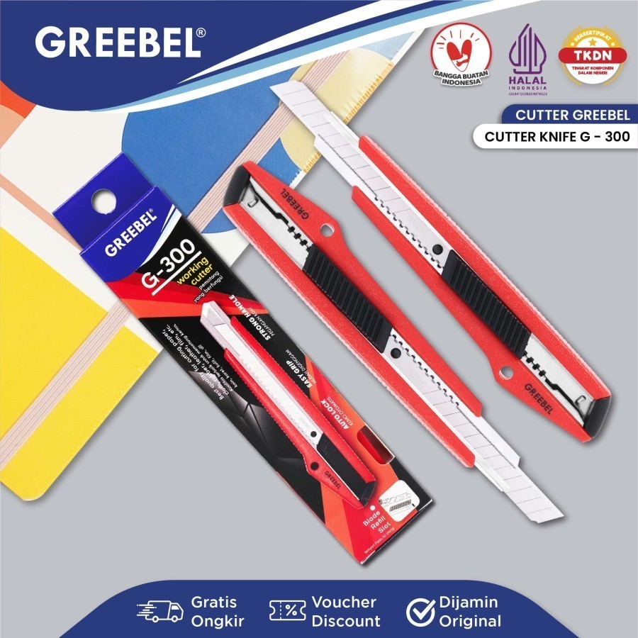 

Pisau Cutter Greebel Kecil G-300 Auto Lock Stainless Knife Pemotong