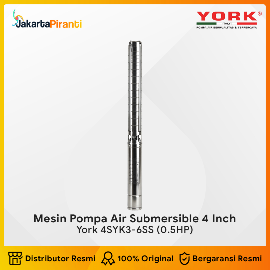 Mesin Pompa Celup Dalam Submersible Pump Satelit Sibel York 0.5 HP 6SS - York 4SYK3-6SS