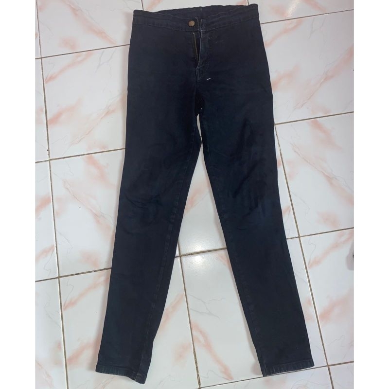 preloved celana jeans hitam wanita highways jiniso