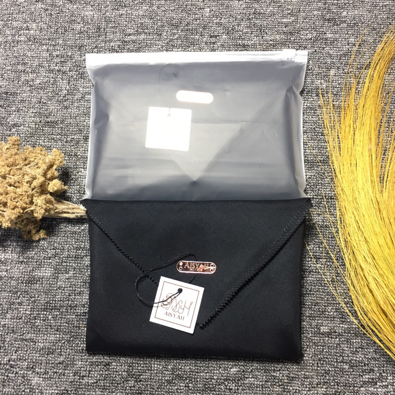 AISYAH - SEGI EMPAT POLOS LACER CUT PIN AISYAH HIJAB POUCH // SEGI EMPAT BEST SELLER // HIJAB VOAL