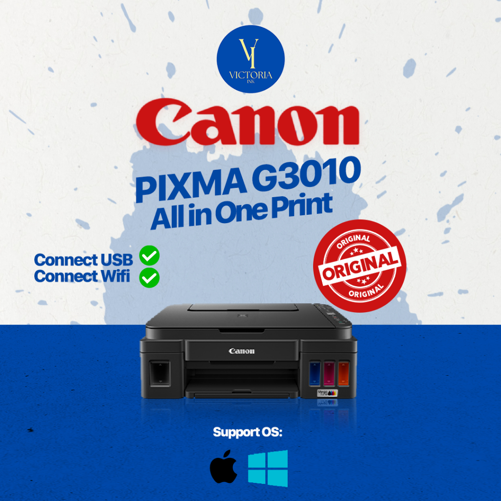 Printer Canon G3010 Wifi Free Tinta Original Canon All in One Print Scan Copy Canon G3010 Original