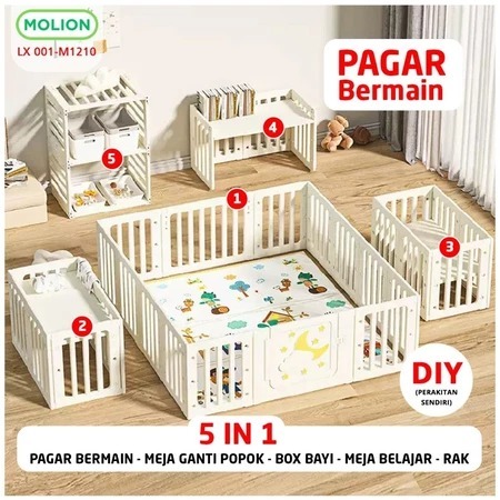 SNI Molion Pagar Anak Pagar Pelindung Anak Pagar Bayi Set Playpen Bayi Pagar Mainan Anak Bisa