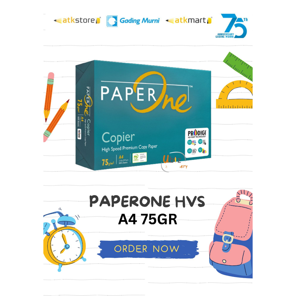 

Paperone Kertas Hvs A4 75GR 1 rim , 1 Box - Promo termurah