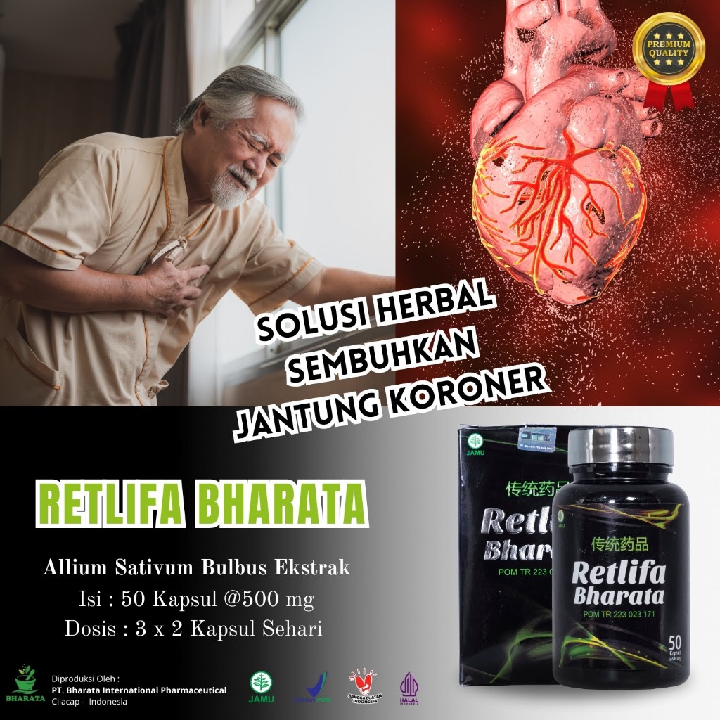 OBAT HERBAL JANTUNG KORONER - LEMAH JANTUNG - SUMBATAN JANTUNG - RETLIFA BHARATA