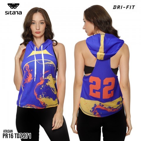 Tanktop Hoodie Bahan Dryfit Printing