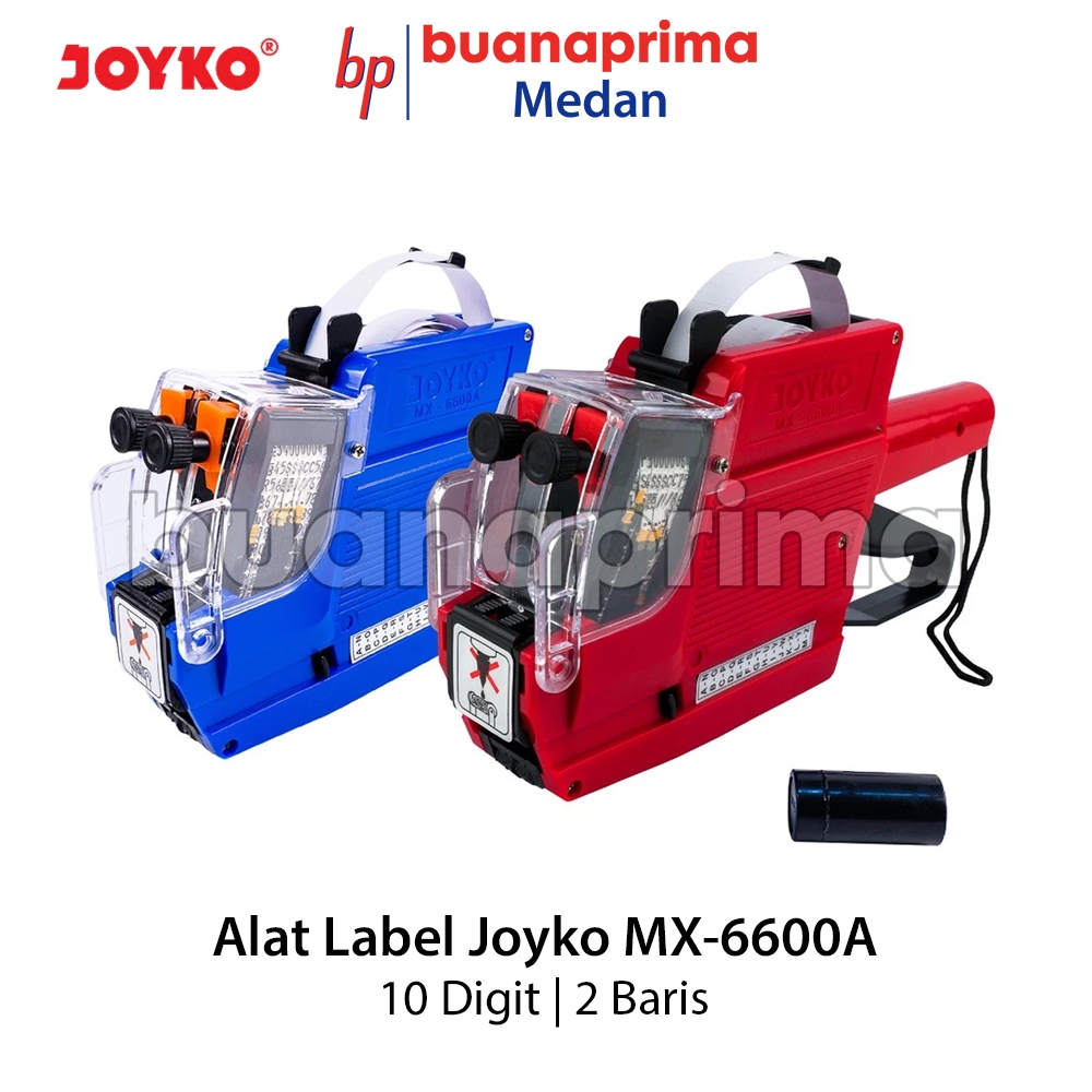 

Alat Label Harga JOYKO MX-6600A 2 Lines Huruf Angka Nomor 10 Digits Rp Exp 2 Baris Sticker Stiker