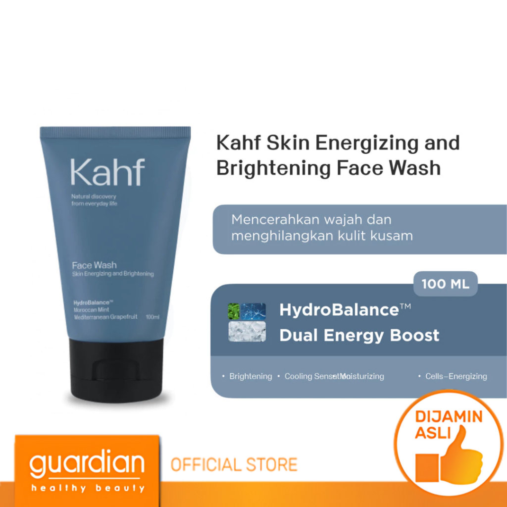 Kahf Skin Energizing and Brightening Face Wash 100Ml - Sabun Cuci Muka Pembersih Wajah Pria Untuk Ku
