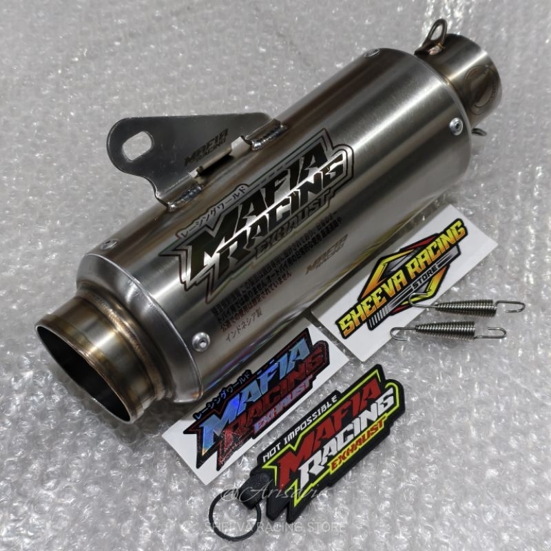SLINCER KNALPOT RACING MAFIA TYPE GP1 GP ONE PANJANG 20CM TABUNG 3.5 INCHI SARFULL DAN SARTENG