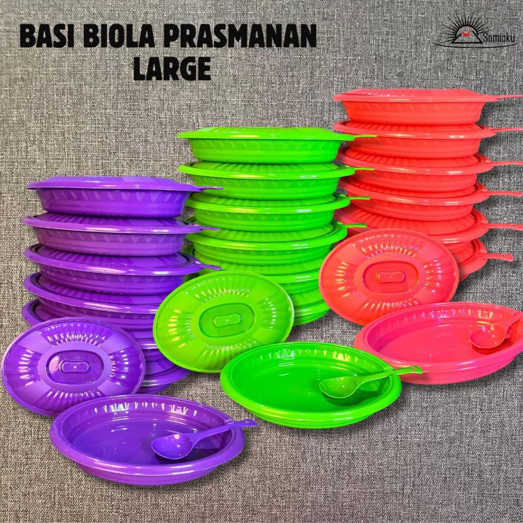samiaku- wadah sayur oval  jumbo  6pcs prasmanan  basi sayur oval jumbo lengkap centang biola