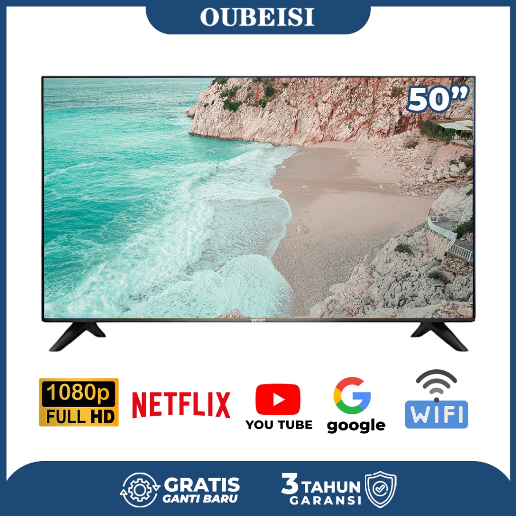 OUBEISI TV TV LED 50 inch smart Android TV Digital 4K UHD Televisi