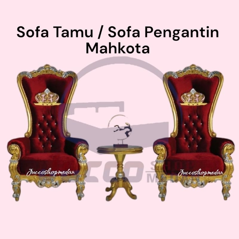 [ JUCCO ] Sofa Pengantin set Meja Kayu - Sofa Tamu Minimalis - Sofa Syahrini Mewah - Kursi Besan - K