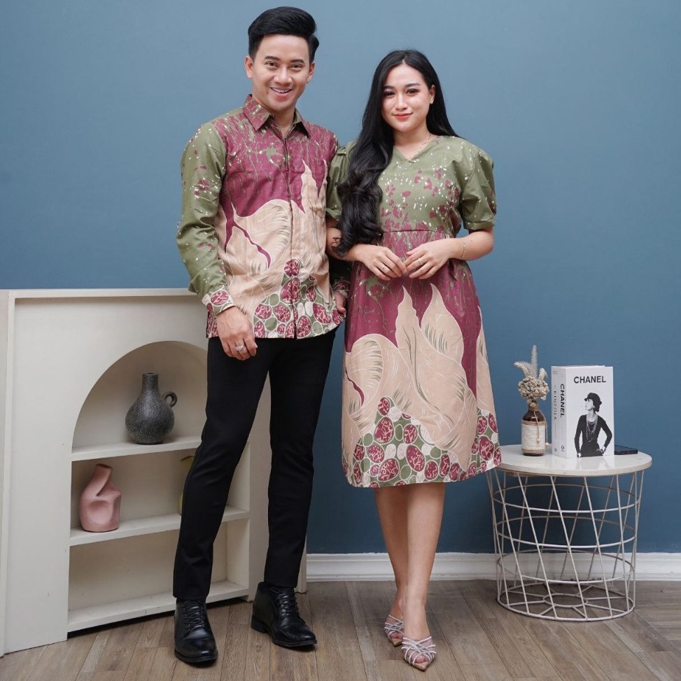 KODE A59S Dres Batik Couple Premium ammarjayaBaju Batik Couple Terbaru
