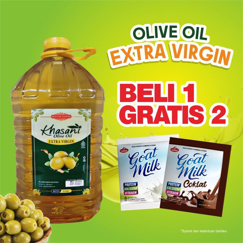 

Minyak Zaitun / Minyak Zaitun Extra Virgin 5 Liter / Minyak Zaitun Pomace 5 Liter